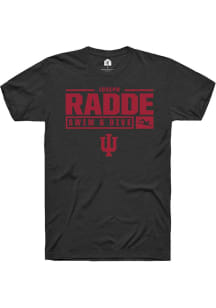 Joseph Radde Black Indiana Hoosiers NIL Stacked Box Short Sleeve T Shirt