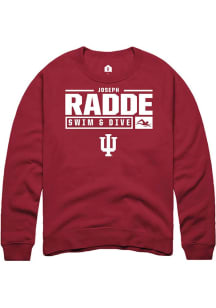 Joseph Radde Rally Mens Red Indiana Hoosiers NIL Stacked Box Crew Sweatshirt