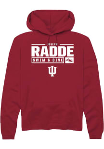 Joseph Radde Rally Mens Red Indiana Hoosiers NIL Stacked Box Hooded Sweatshirt