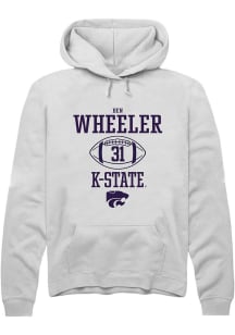 Ben Wheeler Rally Mens White K-State Wildcats NIL Sport Icon Hooded Sweatshirt