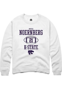 Bryce Noernberg Rally Mens White K-State Wildcats NIL Sport Icon Crew Sweatshirt