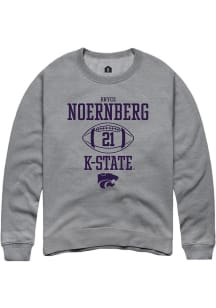 Bryce Noernberg Rally Mens Graphite K-State Wildcats NIL Sport Icon Crew Sweatshirt