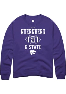 Bryce Noernberg Rally Mens Purple K-State Wildcats NIL Sport Icon Crew Sweatshirt