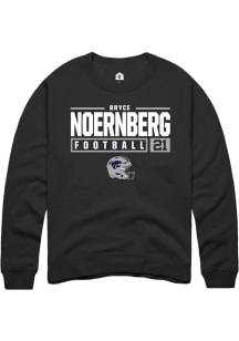 Bryce Noernberg Rally Mens Black K-State Wildcats NIL Stacked Box Crew Sweatshirt