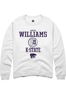 Jordyn Williams Rally Mens White K-State Wildcats NIL Sport Icon Crew Sweatshirt