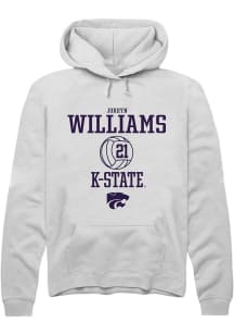 Jordyn Williams Rally Mens White K-State Wildcats NIL Sport Icon Hooded Sweatshirt