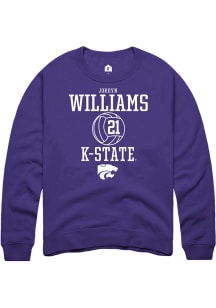 Jordyn Williams Rally Mens Purple K-State Wildcats NIL Sport Icon Crew Sweatshirt