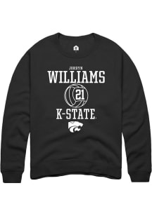 Jordyn Williams Rally Mens Black K-State Wildcats NIL Sport Icon Crew Sweatshirt