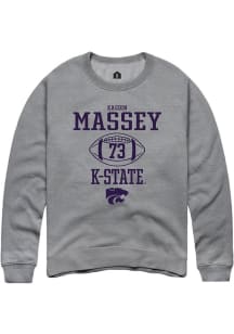 Kaedin Massey Rally Mens Graphite K-State Wildcats NIL Sport Icon Crew Sweatshirt