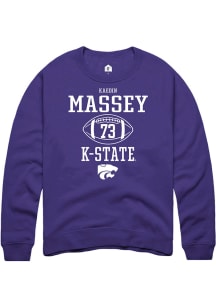 Kaedin Massey Rally Mens Purple K-State Wildcats NIL Sport Icon Crew Sweatshirt