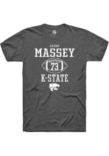 Kaedin Massey Dark Grey K-State Wildcats NIL Sport Icon Short Sleeve T Shirt