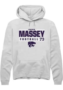 Kaedin Massey Rally Mens White K-State Wildcats NIL Stacked Box Hooded Sweatshirt