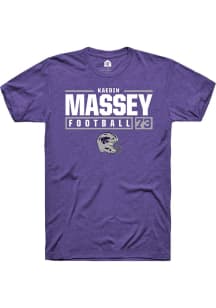 Kaedin Massey Purple K-State Wildcats NIL Stacked Box Short Sleeve T Shirt