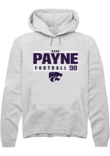 Kian Payne Rally Mens White K-State Wildcats NIL Stacked Box Hooded Sweatshirt