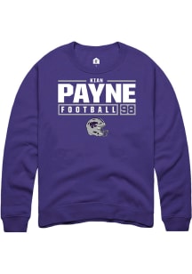 Kian Payne Rally Mens Purple K-State Wildcats NIL Stacked Box Crew Sweatshirt