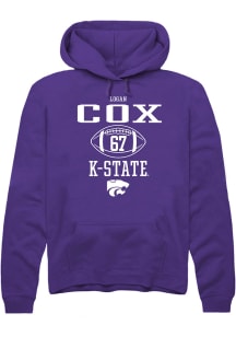 Logan Cox Rally Mens Purple K-State Wildcats NIL Sport Icon Hooded Sweatshirt