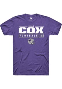 Logan Cox Purple K-State Wildcats NIL Stacked Box Short Sleeve T Shirt