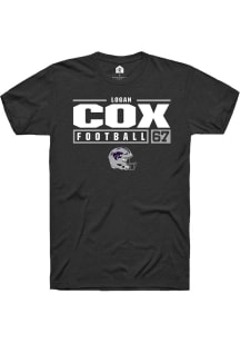 Logan Cox Black K-State Wildcats NIL Stacked Box Short Sleeve T Shirt