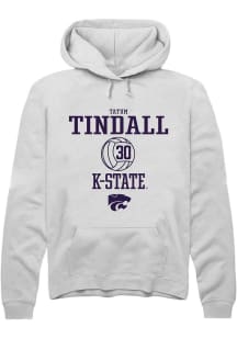 Tatum Tindall Rally Mens White K-State Wildcats NIL Sport Icon Hooded Sweatshirt