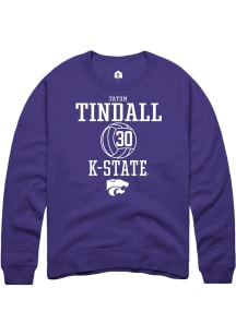 Tatum Tindall Rally Mens Purple K-State Wildcats NIL Sport Icon Crew Sweatshirt