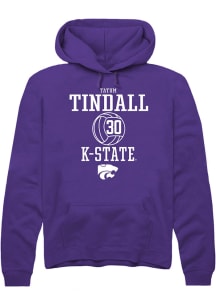 Tatum Tindall Rally Mens Purple K-State Wildcats NIL Sport Icon Hooded Sweatshirt