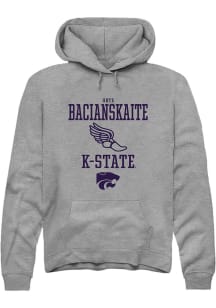 Urte Bacianskaite Rally Mens Graphite K-State Wildcats NIL Sport Icon Hooded Sweatshirt