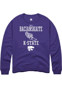 Urte Bacianskaite Rally Mens Purple K-State Wildcats NIL Sport Icon Crew Sweatshirt