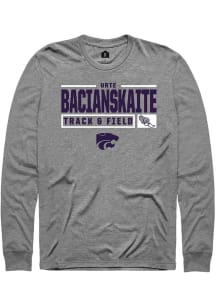 Urte Bacianskaite Rally Mens Graphite K-State Wildcats NIL Stacked Box Tee