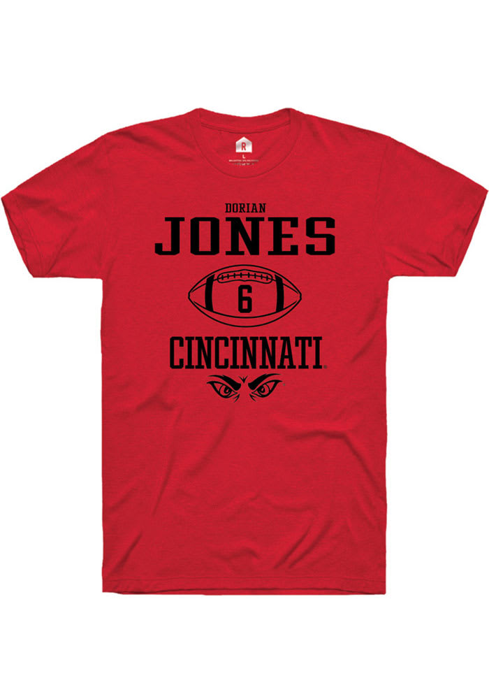 Dorian Jones Cincinnati Bearcats Red Rally NIL Sport Icon Short Sleeve T Shirt