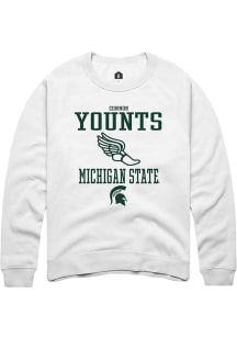 Connor Younts Rally Mens White Michigan State Spartans NIL Sport Icon Crew Sweatshirt