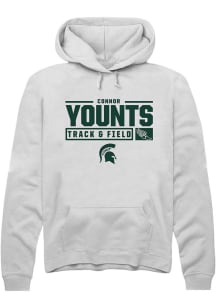 Connor Younts Rally Mens White Michigan State Spartans NIL Stacked Box Hooded Sweatshirt