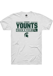 Connor Younts White Michigan State Spartans NIL Stacked Box Short Sleeve T Shirt