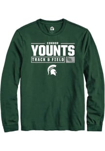 Connor Younts Rally Mens Green Michigan State Spartans NIL Stacked Box Tee