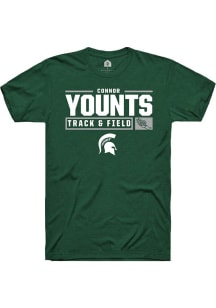 Connor Younts Green Michigan State Spartans NIL Stacked Box Short Sleeve T Shirt
