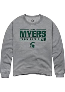 Duke Myers  Rally Michigan State Spartans Mens Graphite NIL Stacked Box Long Sleeve Crew Sweatshir..
