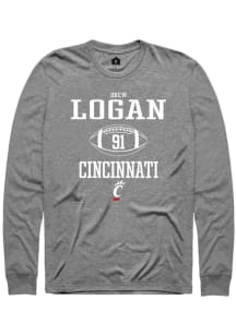 Drew Logan  Cincinnati Bearcats Graphite Rally NIL Sport Icon Long Sleeve T Shirt