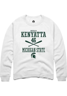 Natalia Kenyatta Rally Mens White Michigan State Spartans NIL Sport Icon Crew Sweatshirt