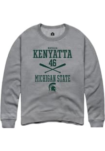 Natalia Kenyatta Rally Mens Graphite Michigan State Spartans NIL Sport Icon Crew Sweatshirt