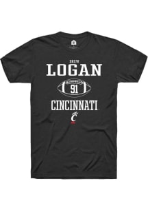 Drew Logan  Cincinnati Bearcats Black Rally NIL Sport Icon Short Sleeve T Shirt