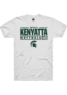 Natalia Kenyatta White Michigan State Spartans NIL Stacked Box Short Sleeve T Shirt