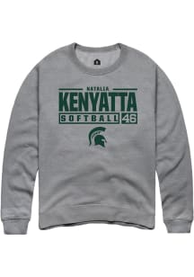 Natalia Kenyatta Rally Mens Graphite Michigan State Spartans NIL Stacked Box Crew Sweatshirt