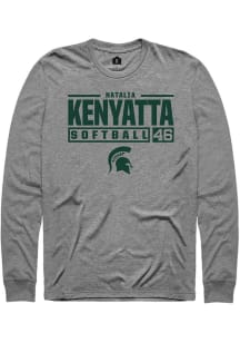 Natalia Kenyatta Rally Mens Graphite Michigan State Spartans NIL Stacked Box Tee