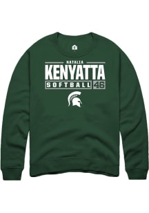 Natalia Kenyatta Rally Mens Green Michigan State Spartans NIL Stacked Box Crew Sweatshirt