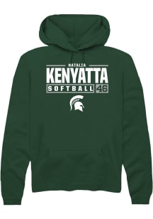 Natalia Kenyatta Rally Mens Green Michigan State Spartans NIL Stacked Box Hooded Sweatshirt