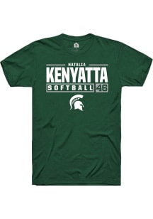 Natalia Kenyatta Green Michigan State Spartans NIL Stacked Box Short Sleeve T Shirt