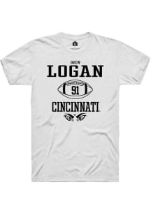 Drew Logan  Cincinnati Bearcats White Rally NIL Sport Icon Short Sleeve T Shirt