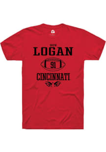 Drew Logan  Cincinnati Bearcats Red Rally NIL Sport Icon Short Sleeve T Shirt