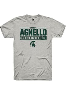 Sammy Agnello Ash Michigan State Spartans NIL Stacked Box Short Sleeve T Shirt