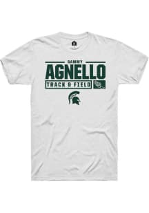 Sammy Agnello White Michigan State Spartans NIL Stacked Box Short Sleeve T Shirt