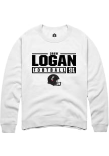 Drew Logan  Rally Cincinnati Bearcats Mens White NIL Stacked Box Long Sleeve Crew Sweatshirt